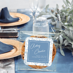 Something Blue Before I Do Floral Bridal Shower Square Sticker