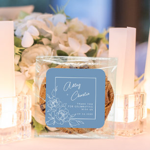 Something Blue Before I Do Floral Bridal Shower Square Sticker