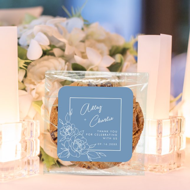 Something Blue Before I Do Floral Bridal Shower Square Sticker (Creator Uploaded)