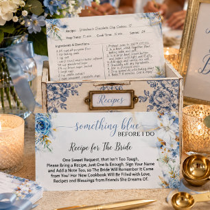 Something Blue Before I do floral Recipe Enclosure Card