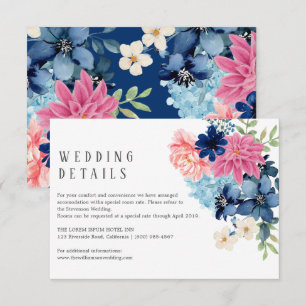 Something blue before i do floral Wedding Enclosure Card