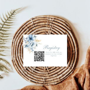 Something blue before i do floral wedding Registry Enclosure Card