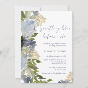 Something Blue Before I Do Flower Bridal Shower  Invitation