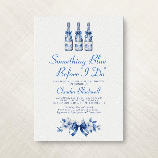 Something Blue Before I Do French Bridal Shower Invitation (Creator Uploaded)