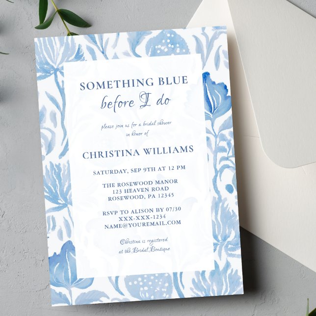 Something Blue Before I do French Bridal Shower Invitation (Creator Uploaded)