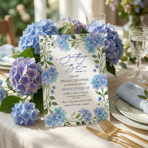 Something Blue Before I Do Hydrangea Bridal Shower Invitation
