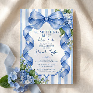 Something Blue Before I Do Hydrangea Bridal Shower Invitation