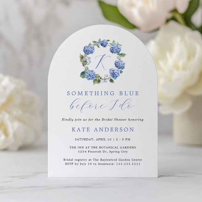 Something Blue Before I Do Hydrangea Bridal Shower Invitation (Creator Uploaded)