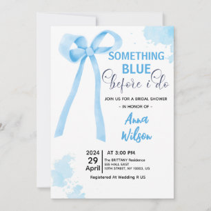 Something Blue Before I Do hydrangea Bridal Shower Invitation
