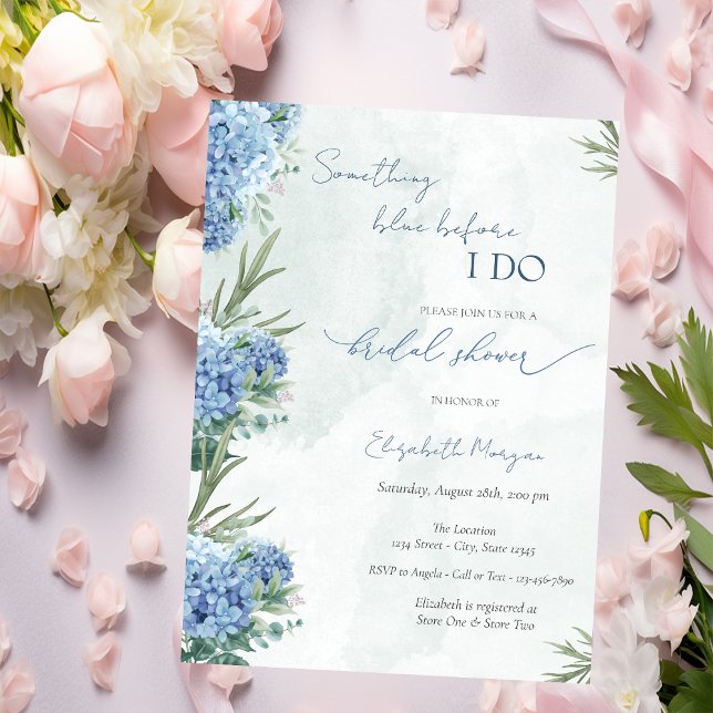 Something Blue Before I Do Hydrangea Invitation (Creator Uploaded)