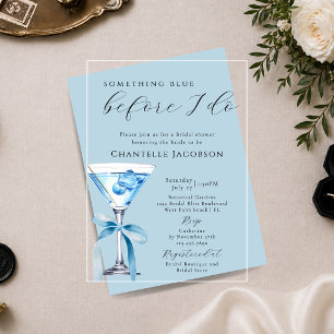 Something Blue Before I Do Martini Bridal Shower Acrylic Invitations