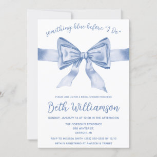 Something Blue before I Do! Modern Bridal Shower Invitation