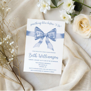 Something Blue before I Do! Modern Bridal Shower Invitation