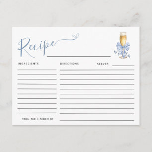 SOMETHING BLUE BEFORE I DO Recipe Enclosure Card