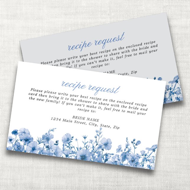 Something Blue Before I Do Recipe Request Bridal  Enclosure Card (Creator Uploaded)