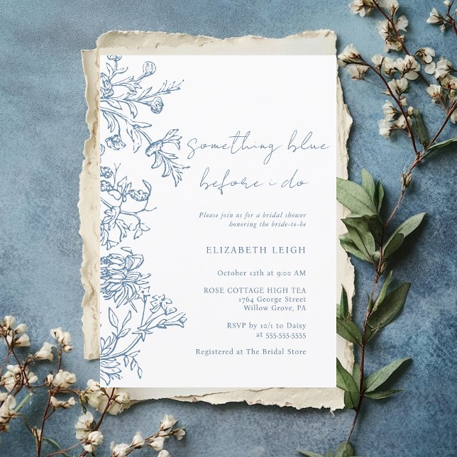 Something Blue Before I Do Theme Bridal Shower  Invitation (Creator Uploaded)