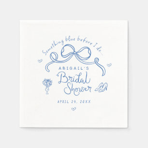 Something Blue Before I Do Whimsical Bridal Shower Napkin