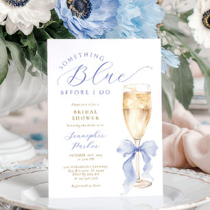 Something Blue Bow Bridal Shower Invitation