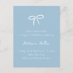 Something Blue Bow Bridal Shower Postcard