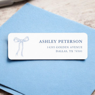 Something Blue Bow Bridal Shower Return Address Return Address Label
