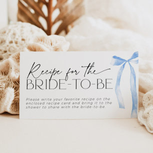 Something Blue Bow Recipe for Bride-to-Be Request Enclosure Card