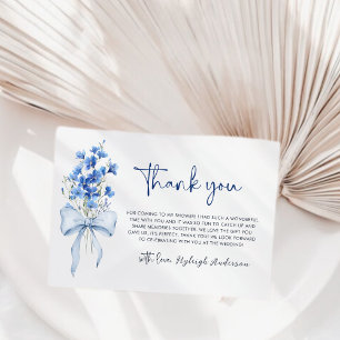 Something Blue Bridal Shower Blue Wildflower Thank You Card