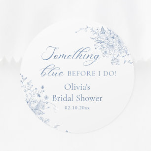 Something Blue Bridal Shower Favour Classic Round Sticker