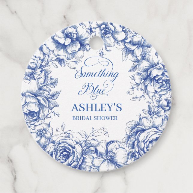 Something Blue Bridal Shower Favour Tags (Front)