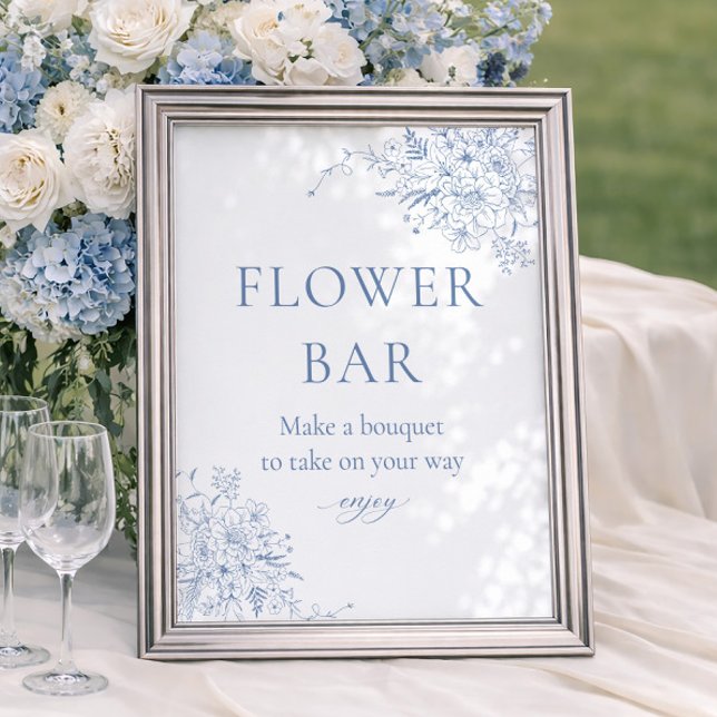 Something Blue Bridal Shower Flower bar Poster (Creator Uploaded)