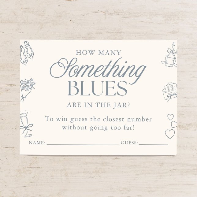 Something Blue Bridal Shower Guessing Game Enclosure Card (Creator Uploaded)