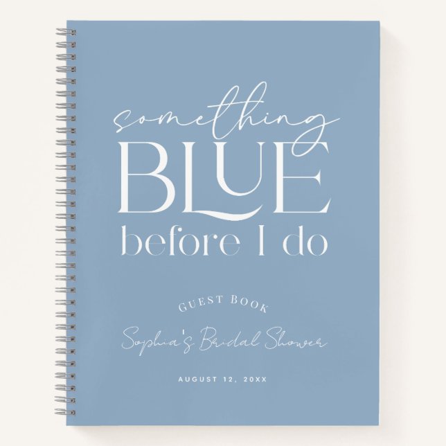 Something Blue Bridal Shower Guest Book (Front)