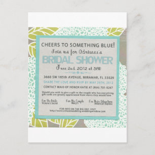 Something Blue Bridal Shower Invitation Postcard