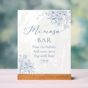 Something Blue Bridal Shower Mimosa Bar Acrylic Sign