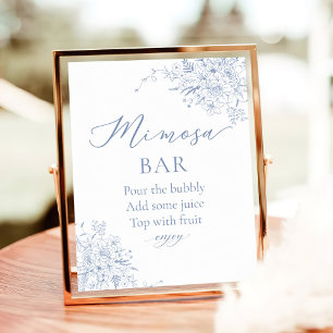 Something Blue Bridal Shower Mimosa Bar Poster