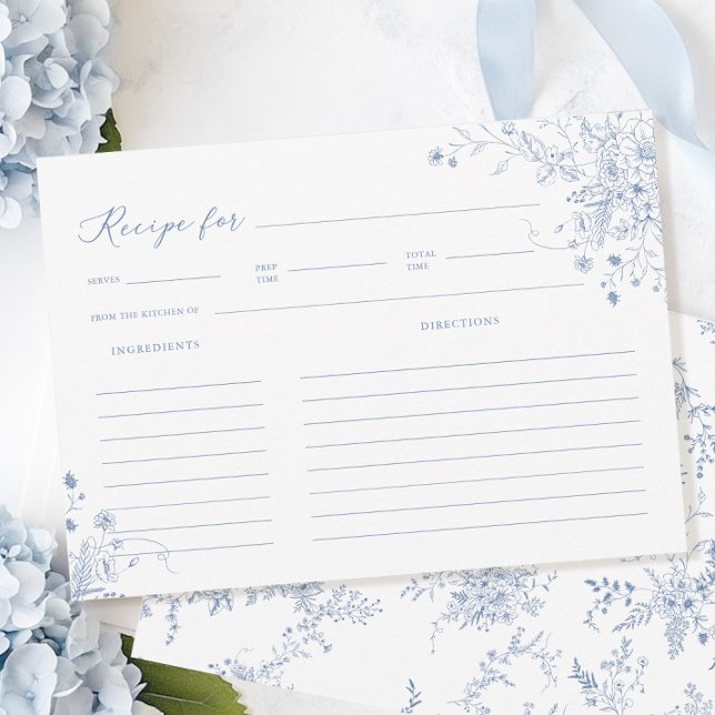 Something Blue Bridal Shower Recipe Card (Creator Uploaded)