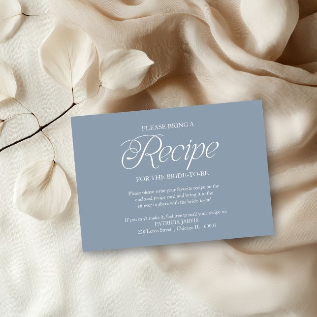 Something Blue Bridal Shower Recipe Request Invitation (Creator Uploaded)