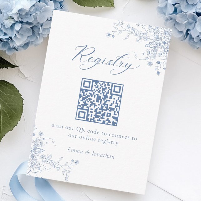 Something Blue Bridal shower Registry  Enclosure Card (Creator Uploaded)