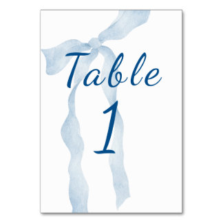 Something Blue Bridal Shower Table Numbers