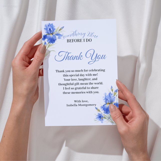 Something Blue Bridal Shower Thank You Card (Something Blue Bridal Shower Thank You Card)