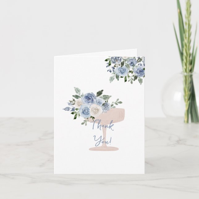 Something Blue Bridal Shower Thank You Card (Front)
