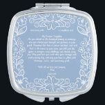 Something Blue Bride Gift from Mum Custom Message Compact Mirror<br><div class="desc">This exquisite compact mirror features a white floral frame design on a baby blue background, making it a perfect accessory for any modern bride. Personalise this elegant keepsake with a heartfelt message from mum or a loved one, creating a sentimental gift for a daughter on her special day. The mirror...</div>