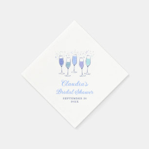 Something Blue Champagne Bridal Shower Napkin