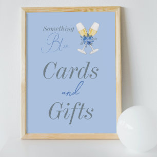 Something Blue Champagne Floral Bridal Shower Poster