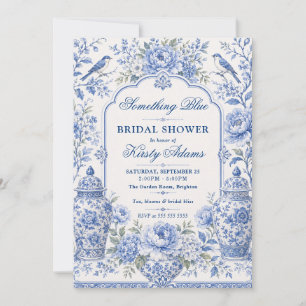 Something Blue Chinoiserie Bridal Shower Invitation