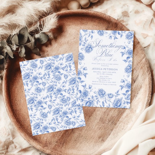 Something Blue Chinoiserie Elegant Bridal Shower Invitation (Creator Uploaded)