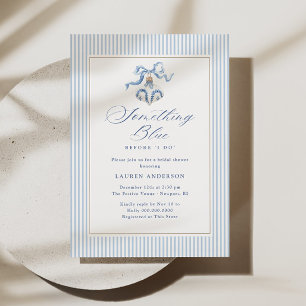 Something Blue Christmas Bridal Shower Invitation