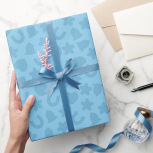 Something Blue Confetti Wedding Pattern Wrapping Paper