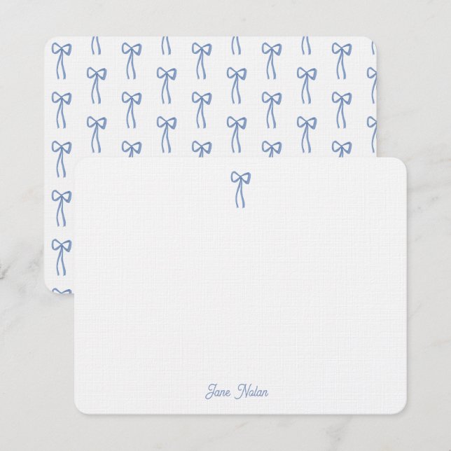 Something Blue Coquette Bow Bridal Custom Card (Front/Back)