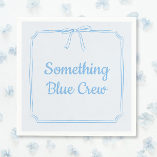 Something Blue Crew Bow Personalised Bridal Party  Napkin