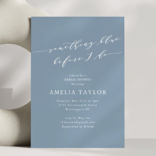 Something Blue Dusty Blue Bridal Shower Classic Invitation